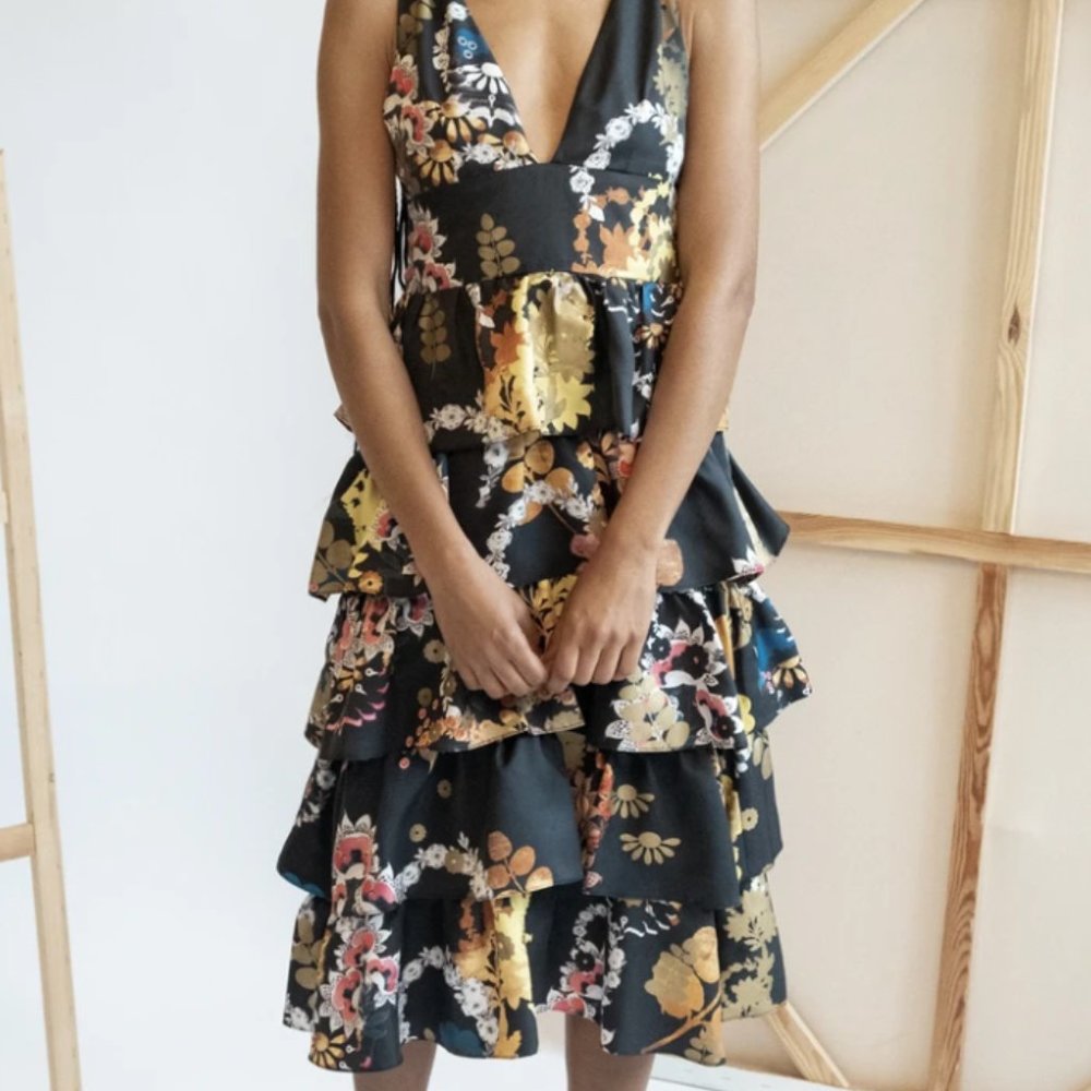 Cynthia Rowley Tiered Floral Dress